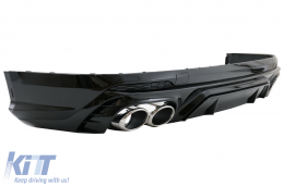 Píso profulaktíras spoiler valance diffuser Double Outlet katállhlo gia Audi Q5 SUV FY S-Line (2018-2020) me Ashmí Ákroi Exatmíseon-image-6078720