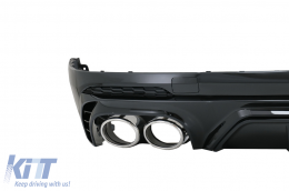 Píso profulaktíras spoiler valance diffuser Double Outlet katállhlo gia Audi Q5 SUV FY S-Line (2018-2020) me Ashmí Ákroi Exatmíseon-image-6078721