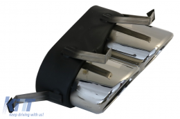 Píso profulaktíras spoiler valance diffuser Double Outlet katállhlo gia Audi Q5 SUV FY S-Line (2018-2020) me Ashmí Ákroi Exatmíseon-image-6078726