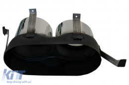 Píso profulaktíras spoiler valance diffuser Double Outlet katállhlo gia Audi Q5 SUV FY S-Line (2018-2020) me Ashmí Ákroi Exatmíseon-image-6078728