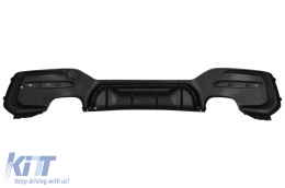 Píso profulaktíras spoiler valance diffuser Twin Double Outlet katállhlo gia BMW 1 Series F20 F21 LCI (2015-2019) Piáno Mavro Antagonismós Schediasmós-image-6087193