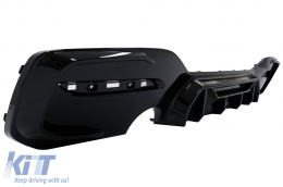 Píso profulaktíras spoiler valance diffuser Twin Outlet Single katállhlo gia BMW Seirá 1 F20 F21 LCI (2015-2019) Piáno Mavro Antagonismós Schediasmós-image-6087199