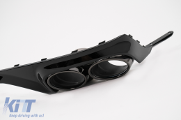 Píso profulaktíras spoiler valance diffuser Double Outlet katállhlo gia Audi Q8 S-Line (2018-2023) Mavro Tips-image-6087480