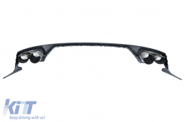 Píso profulaktíras spoiler valance diffuser Double Outlet katállhlo gia Audi Q8 S-Line (2018-2023) Mavro Tips-image-6087481