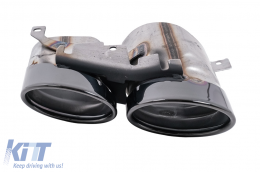 Píso profulaktíras spoiler valance diffuser Double Outlet katállhlo gia Audi Q8 S-Line (2018-2023) Mavro Tips-image-6128766