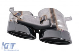 Píso profulaktíras spoiler valance diffuser Double Outlet katállhlo gia Audi Q8 S-Line (2018-2023) Mavro Tips-image-6128767