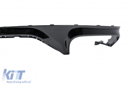 Píso profulaktíras spoiler valance diffuser Double Outlet katállhlo gia Audi Q8 S-Line (2018-2023) Mavro Tips-image-6128775