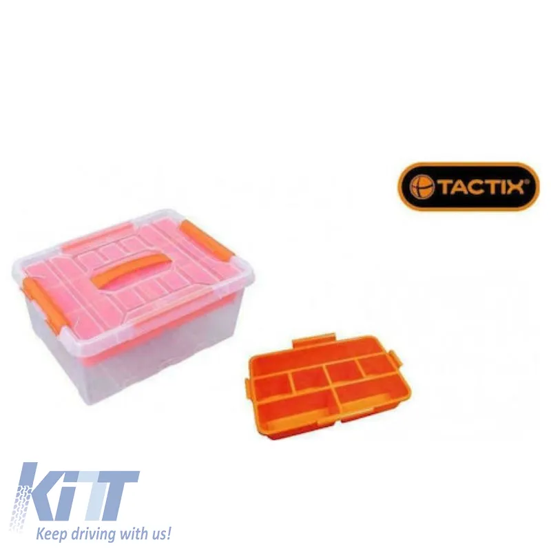 Plastic Storage Box With Cap Transparent 40.4x30.4x25.7cm 22Lt Tactix 320266