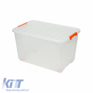 Plastic Storage Box With Cap Transparent 58x37.5x34.5cm 52Lt Tactix 320282