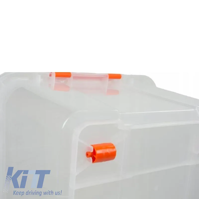 Plastic Storage Box With Cap Transparent 58x37.5x34.5cm 52Lt Tactix 320282