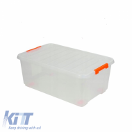 Plastic Storage Box With Cap Transparent 58x37.5x23.5cm 35Lt Tactix 320280