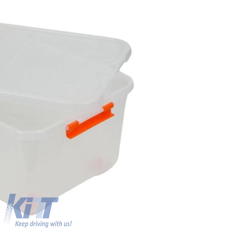 Plastic Storage Box With Cap Transparent 58x37.5x34.5cm 52Lt Tactix 320282