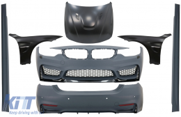 image-50-Plíres kit amaxómatos katállhlo gia BMW Seirá 4 F32 F33 (2013-2017) Schediasmós M4 me Mprostiná fterá Mavro kai Kapó kapáki