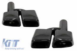 Plíres kit amaxómatos katállhlo gia Mercedes S-Class W221 (2005-2011) LWB me Emprós Grília kai Ákroi Exatmíseon Piáno Mavro-image-6062982