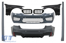 image-28-Plíres kit amaxómatos me Mprostiná fterá Chrómio kai Kagkéla Piáno Mavro katállhlo gia BMW Seirá 5 G30 (2017-2019) M5 Schediasmós