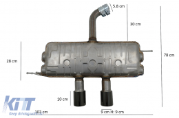 Plíres svsthma exatmíseos katállhlo gia VW Golf 5 R32 (2003-2007) Golf 6 R20 (2008-2013) Catback Muffler Piáno Mavro-image-6095449