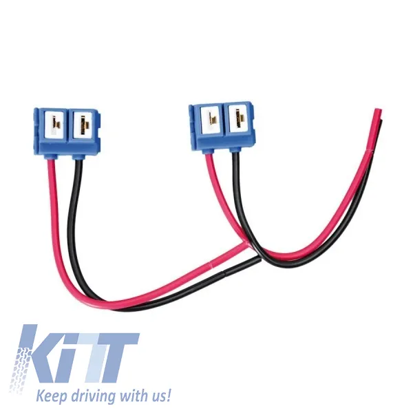 Plug H7 Ceramic Suitable for 2 Wires Red Black 15cm 2 Pieces