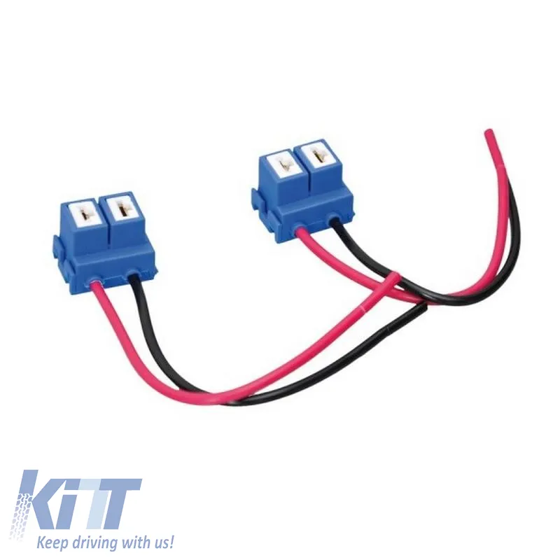 Plug H7 Ceramic Suitable for 2 Wires Red Black 15cm 2 Pieces