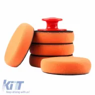 Polishing Sponges with Handle 10cm Set of 6 Pieces Orange Color-image-6306202