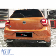 Polo Mk6 Sport Diffuser + Chromee Exhaust Tips Piano Black Vacuum Plastic / 2018 - 2021 - DTRBDV6026479