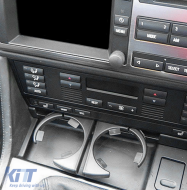 Portabicchieri anteriore adatto per BMW 5 Berlina Touring E39 1995-2004 RHD (Guida a destra) Nero-image-6075047