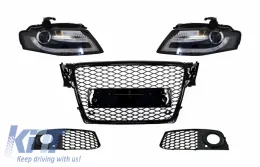 image-9-Prednja maska bez oznake s Poklopac svjetla za maglu i LED Prednja svijetla za dnevnu vožnju prikladna za AUDI A4 B8 (2008-2011) RS4 Dizjan