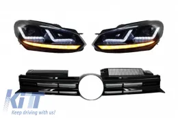 image-42-Prednja maska RHD Osram Xenon Prednja svijetla crna LED dinamička sekvencijalna svjetla za skretanje prikladna za VW Golf VI 2008+R20 Dizjan