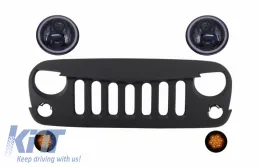image-27-Prednja maska s CREE LED Prednja svijetla Angel Eye i pokazivačem smjera prikladnim za Jeep Wrangler Rubicon JK 2007-2017