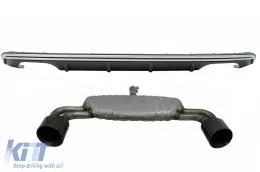 image-6-Prednja ralica/spojler branika stražnjeg odbojnika s ispušnim sustavom crni pogodan za AUDI A3 8V Hatchback Sportback (2012-2015) S3 Dizjan