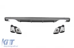 image-48-Prednja ralica/spojler branika stražnjeg odbojnika prikladan za Audi A3 8V limuzina (2012-2015) s vrhovima prigušivača ispušnog sustava, stražnjim cijevima S3 Dizjan