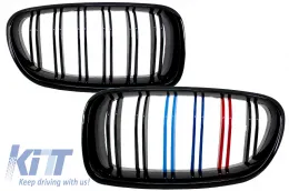 image-4-Prednja rešetka bubreg prikladna za BMW serije 5 F10 F11 limuzina Touring (2010-up) 3 Boja M-Power