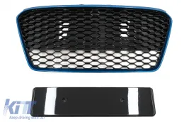image-79-Prednja rešetka prikladna za AUDI R8 Kupe Kabrio (4S 2. generacija) (2015-2017) RS Dizjan Sjajna crna Plava