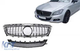 image-67-Prednja rešetka prikladna za Mercedes CLS W218 C118 (2011-2014) X218 Shooting Brake (2012-2014) GT-R Panamericana Dizjan Chrom