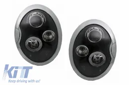 image-4-Prednja svijetla Angel Eyes prikladna za MINI Cooper R50/R52/R53 (2001-2006) Bistro staklo crno kućište