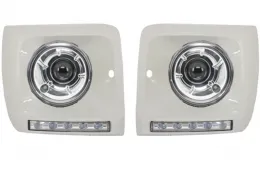image-60-Prednja svijetla Bi-Xenon izgled s poklopcima Bijela LED DRL Prikladno za Mercedes G-Klasa W463 (1989-2012) G65 Dizjan