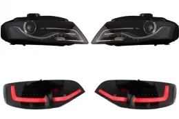 image-2-Prednja svijetla LED DRL prikladna za AUDI A4 B8 8K Avant (2008-2011) sa LED stražnjim svjetlima crna/dimna