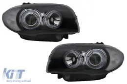 image-15-Prednja svijetla prikladna za BMW Seria 1 E81 E82 E87 E88 (2004-2011) Angel Eyes 2 Halo felge crne
