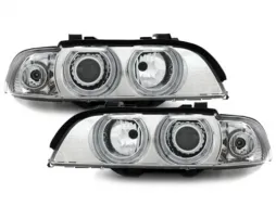 image-74-Prednja svijetla prikladna za BMW serije 5 E39 (09.1995-06.2003) Angel Eyes Halo naplatci Krom