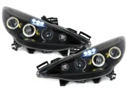 image-71-Prednja svijetla prikladna za Peugeot 207 (2007-2014) Angel Eyes 2 Halo felge crne