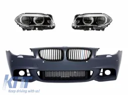 image-3-Prednji Branik bez svjetla za maglu M-Tech Prednja svijetla Full LED Maske 3 boje M-Power Dizjan pogodan za BMW serije 5 F10 F11 LCI 2015-2017
