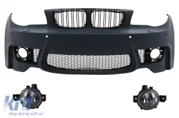 image-45-Prednji Branik prikladan za BMW serije 1 E81 E82 E87 E88 (2004-2011) 1M Dizjan SRA svjetla za maglu