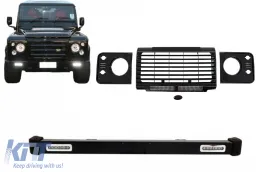 image-41-Prednji Branik prikladan za Land ROVER Defender (1990-2016) sa središnjom rešetkom i poklopcima Prednja svijetla Piano crna