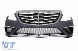 image-46-Prednji Branik prikladan za Mercedes S-klasu W222 (2013-06.2017) S63 Dizjan sa središnjom rešetkom krom