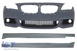 image-13-Prednji Branik s bočnim pragovima prikladan za BMW F10 F11 serije 5 (2011+) M-Technik Dizjan bez Svijetla za maglu/maglenke