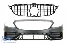 image-30-Prednji Branik s crnom maskom pogodan za Mercedes C-klasu W205 S205 C205 A205 (2014-2018) C63 GT-R Dizjan
