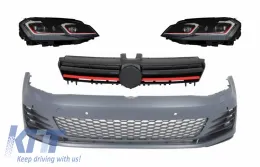 image-23-Prednji Branik sa središnjom rešetkom i RHD LED Prednja svijetla Sekvencijalna dinamička svjetla za okretanje prikladna za VW Golf VII 7 5G (2013-2017) GTI izgled