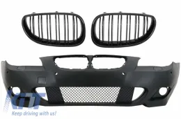 image-55-Prednji Branik sa središnjom rešetkom Sjajna crna prikladan za BMW serije 5 E60 E61 (2003-2007) M-Technik Dizjan