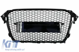 image-75-prednji grill-maska bez oznake pogodna za Audi A4 B8 facelift (2012-2015) RS dizajn sace klavir crna sa PDC poklopcima