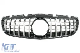image-1-prednji grill-maska pogodna za Mercedes SLC-Class R172 facelift (2016-2019) GT- R Panamerika dizajn crna/ hrom