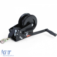 image-2-Premium hand winch with strap 1500kg 8 meters black for car trailer